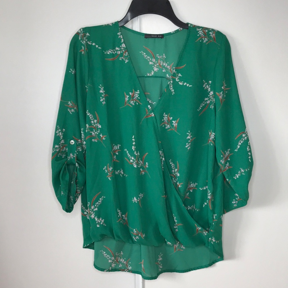 WEST KEI Faux surplice top size L